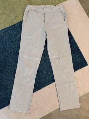 American Apparel Striped Cotton Chino Pants - Blue/White